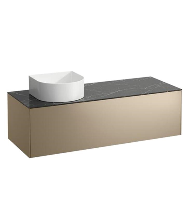 LAUFEN H4054220341 SONAR 46 3/8 INCH WALL MOUNT SINGLE BASIN BATHROOM VANITY BASE WITH ONE DRAWER AND LEFT CUT-OUT SINK POSITION