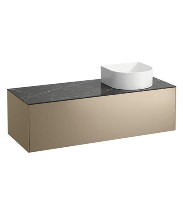LAUFEN H4054230341 SONAR 46 3/8 INCH WALL MOUNT SINGLE BASIN BATHROOM VANITY BASE WITH ONE DRAWER AND RIGHT CUT-OUT SINK POSITION