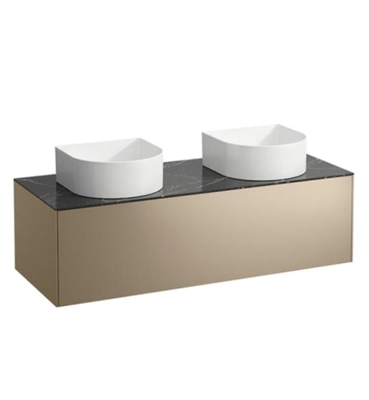 LAUFEN H4054240341 SONAR 46 3/8 INCH WALL MOUNT DOUBLE BASIN BATHROOM VANITY BASE FOR CUT-OUTS LEFT AND RIGHT