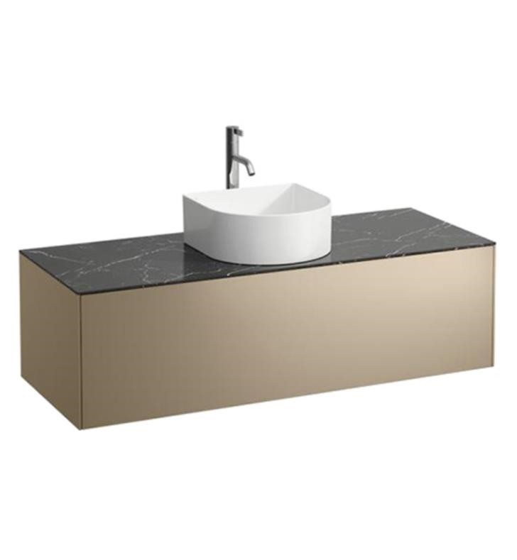 LAUFEN H4054250341 SONAR 46 3/8 INCH WALL MOUNT SINGLE BASIN BATHROOM VANITY BASE FOR CENTRE CUT-OUT SINK WITH ONE DRAWER