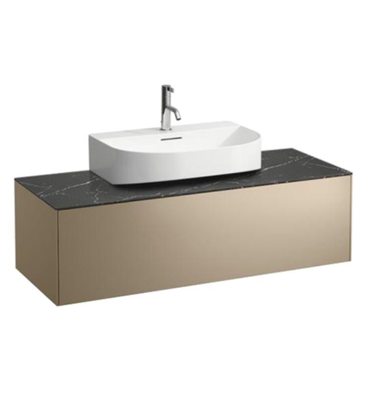 LAUFEN H4054510341 SONAR 46 3/8 INCH WALL MOUNT SINGLE BASIN BATHROOM VANITY BASE WITH CENTRE CUT-OUT SINK POSITION