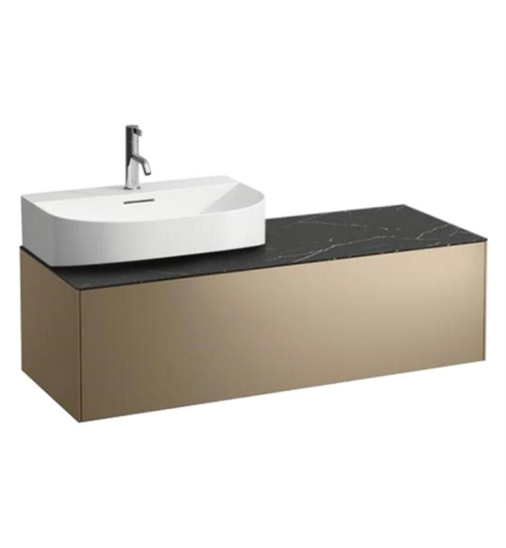 LAUFEN H4054520341 SONAR 46 3/8 INCH WALL MOUNT SINGLE BASIN BATHROOM VANITY BASE WITH LEFT CUT-OUT SINK POSITION