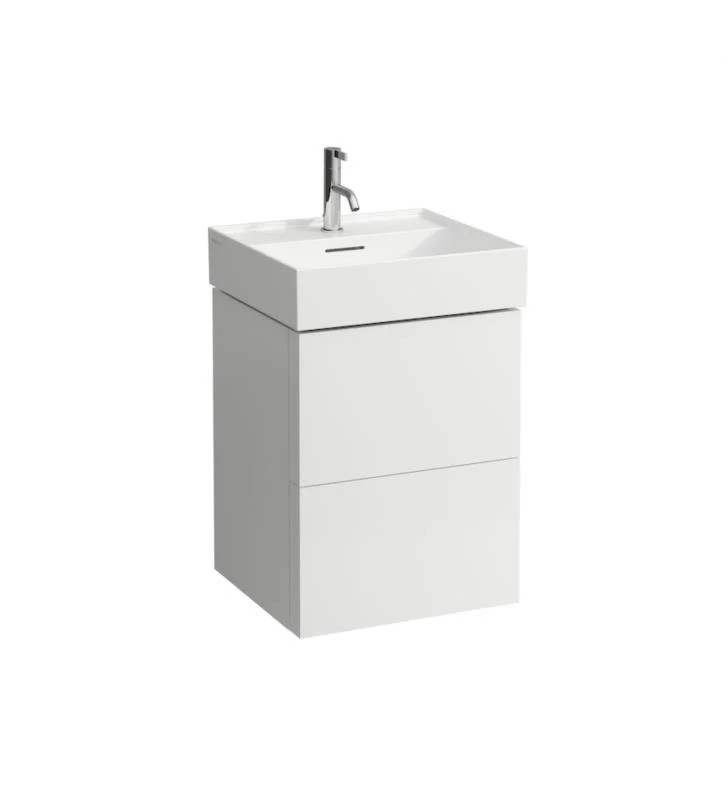 LAUFEN H4075090331 KARTELL 18 7/8 INCH WALL MOUNT SINGLE BASIN BATHROOM VANITY BASE WITH TWO DRAWER
