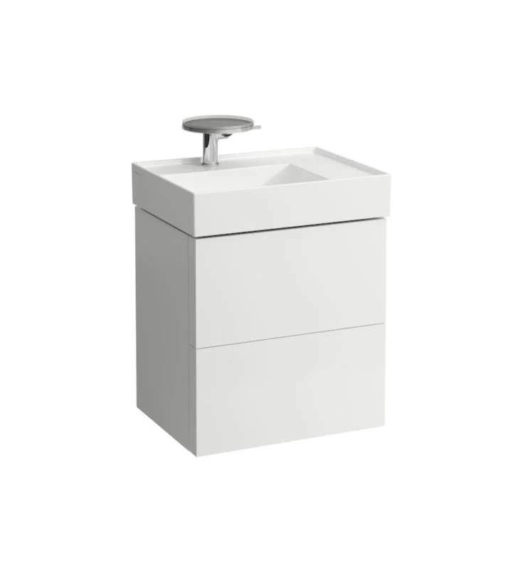 LAUFEN H4075580331 KARTELL 22 7/8 INCH WALL MOUNT SINGLE BASIN BATHROOM VANITY BASE WITH TWO DRAWER