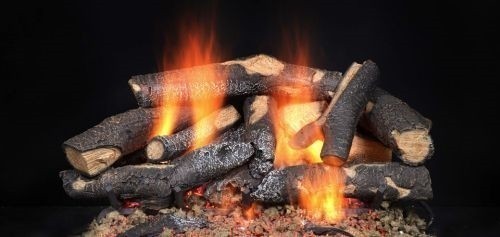 MAJESTIC STFSO24 24 INCH FIRESIDE SUPREME OAK GAS LOG SET FOR SEE-THROUGH FIREPLACE