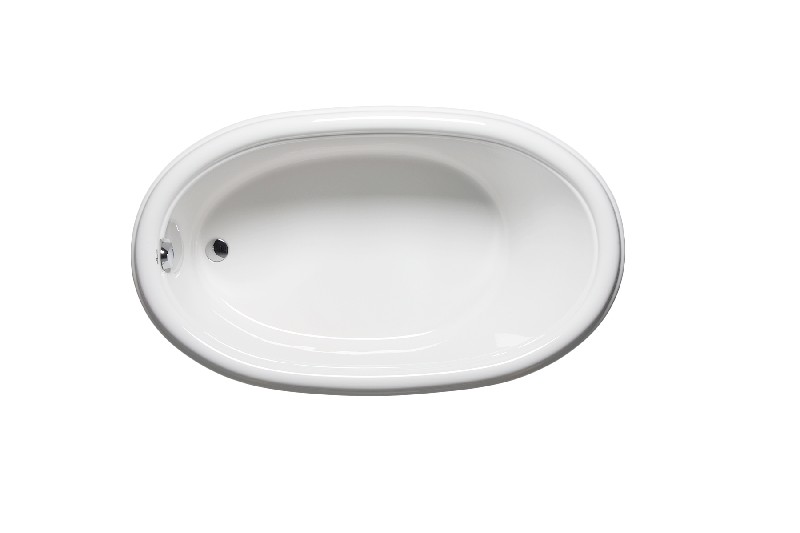 AMERICH AD6036B ADELLA 60 INCH OVAL END DRAIN BUILDER SERIES BATHTUB WITH TWO-TIER ROUNDED DECK