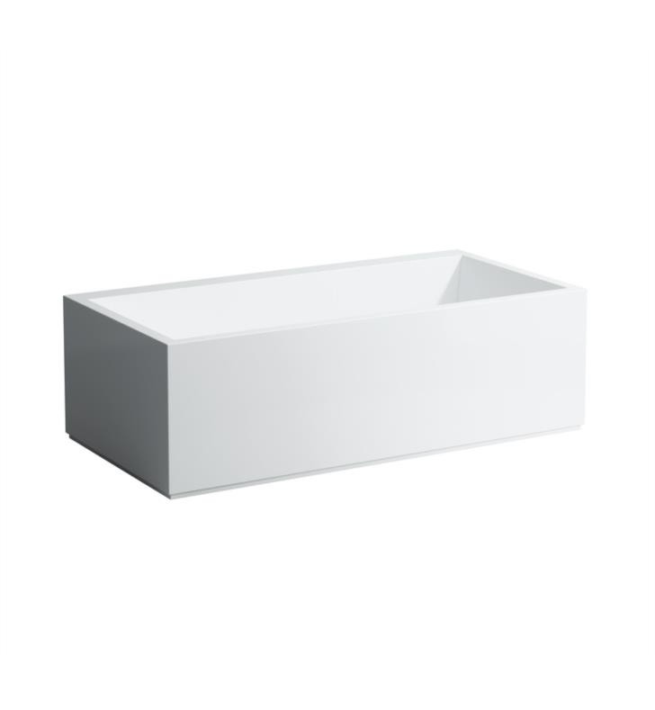 LAUFEN H223332000000U KARTELL 66 7/8 INCH SOLID SURFACE FREESTANDING BATHTUB WITH SLOT OVERFLOW/FRONT OVERFLOW AND LIFTING SYSTEM - WHITE