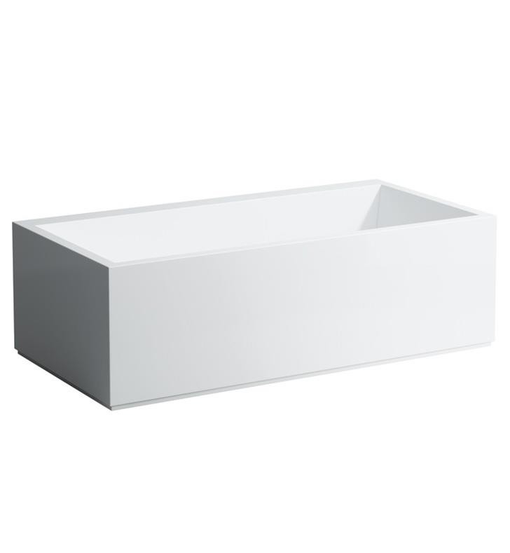LAUFEN H224332000000U KARTELL 66 7/8 INCH SOLID SURFACE FREESTANDING BATHTUB WITH SLOT OVERFLOW/FRONT OVERFLOW AND LIFTING SYSTEM - WHITE