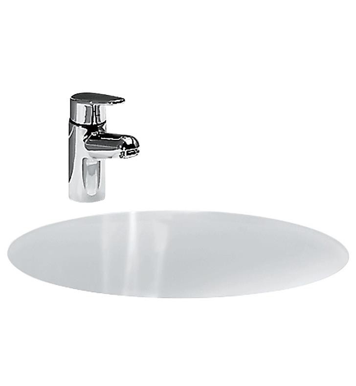 Laufen H8112970001091 Lipsy 19 1 2 Inch Undermount Or Drop In Oval Bathroom Sink White - 19 Inch Oval Undermount Bathroom Sink