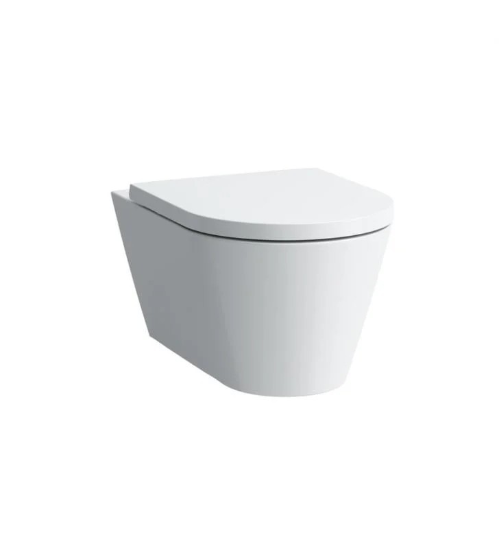 LAUFEN H8203380002501 KARTELL 21 1/2 INCH DUAL FLUSH WALL MOUNT D-SHAPED WATER CLOSET BOWL - WHITE