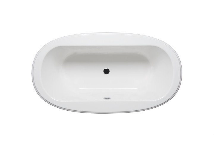 AMERICH ES6636BA2 ESMERALDA 66 INCH OVAL CENTER DRAIN BUILDER SERIES AND AIRBATH II COMBO BATHTUB WITH A WIDEN DECK FOR FAUCET MOUNT CAPABILITIES