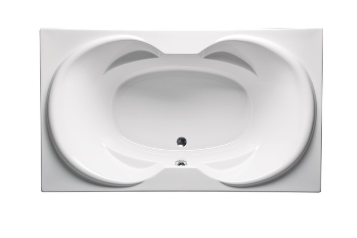 AMERICH IC6042B ICARO 60 INCH OVAL BUILDER SERIES BATHTUB WITHIN A RECTANGULAR DECK WITH INTEGRAL ARM RESTS