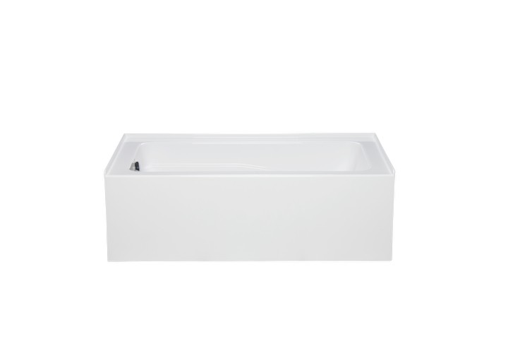 AMERICH KN6030ADATL KENT ADA 60 INCH X 30 INCH RECTANGULAR ALCOVE LEFT HAND SOAKER TUB WITH AN INTEGRAL APRON AND MOLDED TILE FLANGE