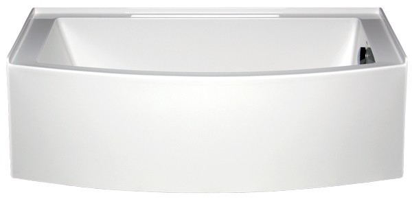 AMERICH MZ6032BR MEZZALUNA 60 INCH SPECIALTY ALCOVE RIGHT HAND BUILDER SERIES BATHTUB WITH AN INTEGRAL APRON AND MOLDED TILE FLANGE