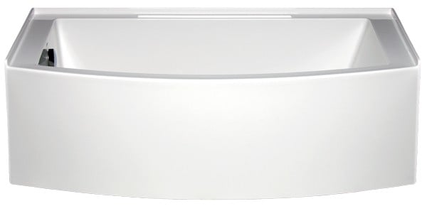 AMERICH MZ6032LL MEZZALUNA 60 INCH SPECIALTY ALCOVE LEFT HAND LUXURY SERIES BATHTUB WITH AN INTEGRAL APRON AND MOLDED TILE FLANGE