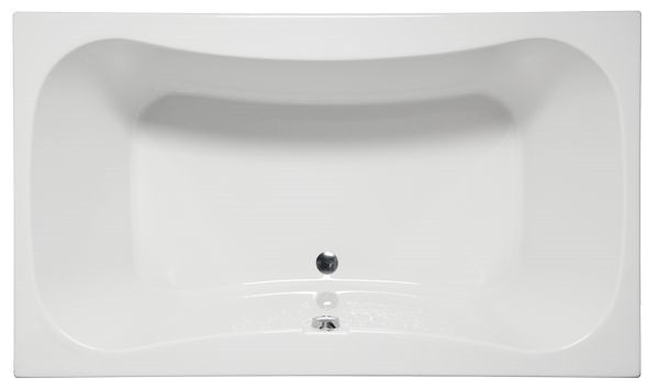 AMERICH RA6042BA2 RAMPART 60 INCH SPECIALTY SHAPED BUILDER SERIES AND AIRBATH II COMBO BATHTUB WITHIN A RECTANGULAR DECK