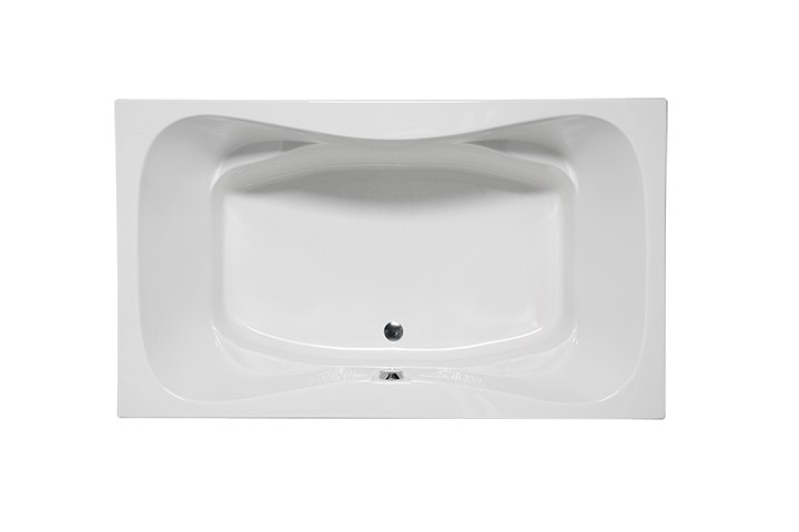 AMERICH RA6042B2A2 RAMPART II 60 INCH SPECIALTY SHAPED BUILDER SERIES AND AIRBATH II COMBO BATHTUB WITHIN A RECTANGULAR DECK