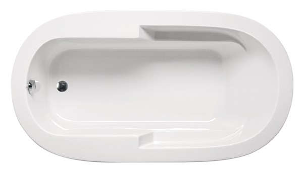 AMERICH OM6036T MADISON 60 INCH X 36 INCH OVAL END DRAIN SOAKER BATHTUB WITH INTEGRAL ARM RESTS