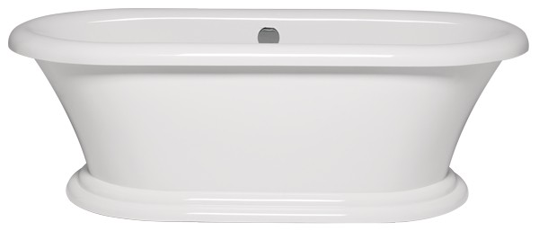 AMERICH RI6635T RIANNA 66 INCH X 35 INCH FREESTANDING SOAKER BATHTUB WITH INTEGRAL WASTE AND OVERFLOW AND PEDESTAL BASE