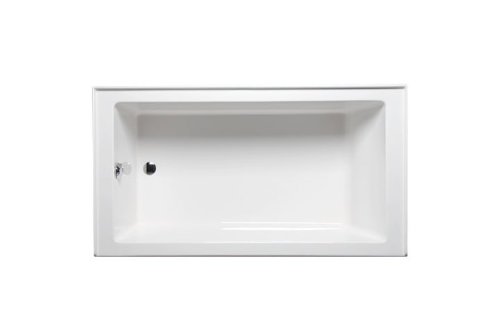 AMERICH TO6030ADABLA2 TURO ADA 60 INCH X 30 INCH RECTANGULAR ALCOVE LEFT HAND BUILDER SERIES AND AIRBATH II COMBO BATHTUB WITH AN INTEGRAL APRON AND MOLDED TILE FLANGE