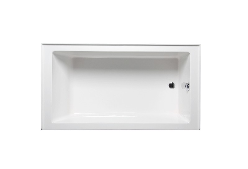 AMERICH TO6030ADABR TURO ADA 60 INCH X 30 INCH RECTANGULAR ALCOVE RIGHT HAND BUILDER SERIES BATHTUB WITH AN INTEGRAL APRON AND MOLDED TILE FLANGE