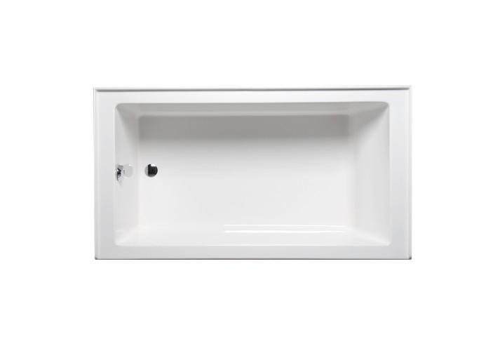 AMERICH TO7232BL TURO 72 INCH X 32 INCH RECTANGULAR ALCOVE LEFT HAND BUILDER SERIES BATHTUB WITH AN INTEGRAL APRON AND MOLDED TILE FLANGE
