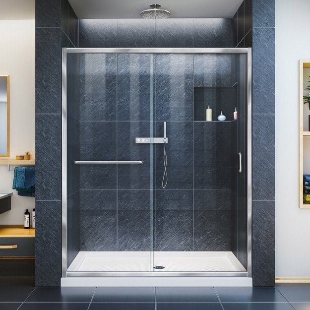 DREAMLINE DL-6970 INFINITY-Z 30 D X 60 W X 74 3/4 H SLIDING SHOWER DOOR AND SLIMLINE SHOWER BASE KIT