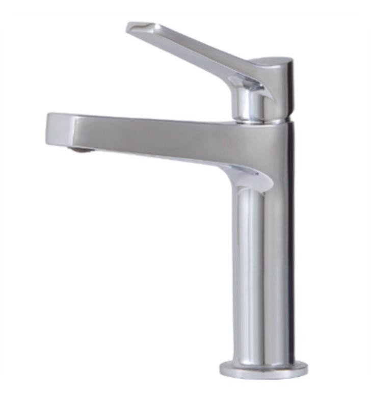 AQUABRASS ABFB17014 METRO 7 5/8 INCH SINGLE HOLE BATHROOM SINK FAUCET WITH POP-UP DRAIN