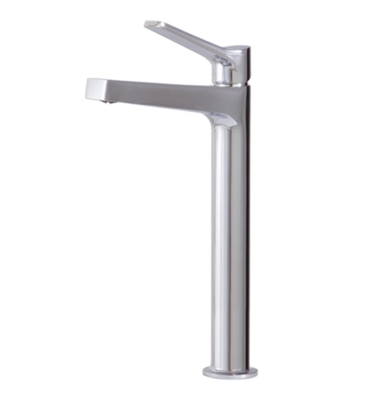 AQUABRASS ABFB17020 METRO 12 1/8 INCH TALL SINGLE HOLE BATHROOM SINK FAUCET WITH POP-UP DRAIN