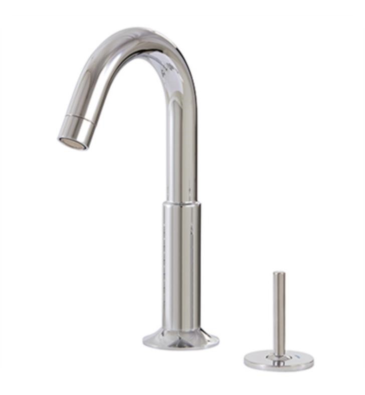 AQUABRASS ABFB27412 GEO 10 1/2 INCH TWO HOLES WIDESPREAD BATHROOM SINK FAUCET WITH POP-UP DRAIN AND SIDE JOYSTICK