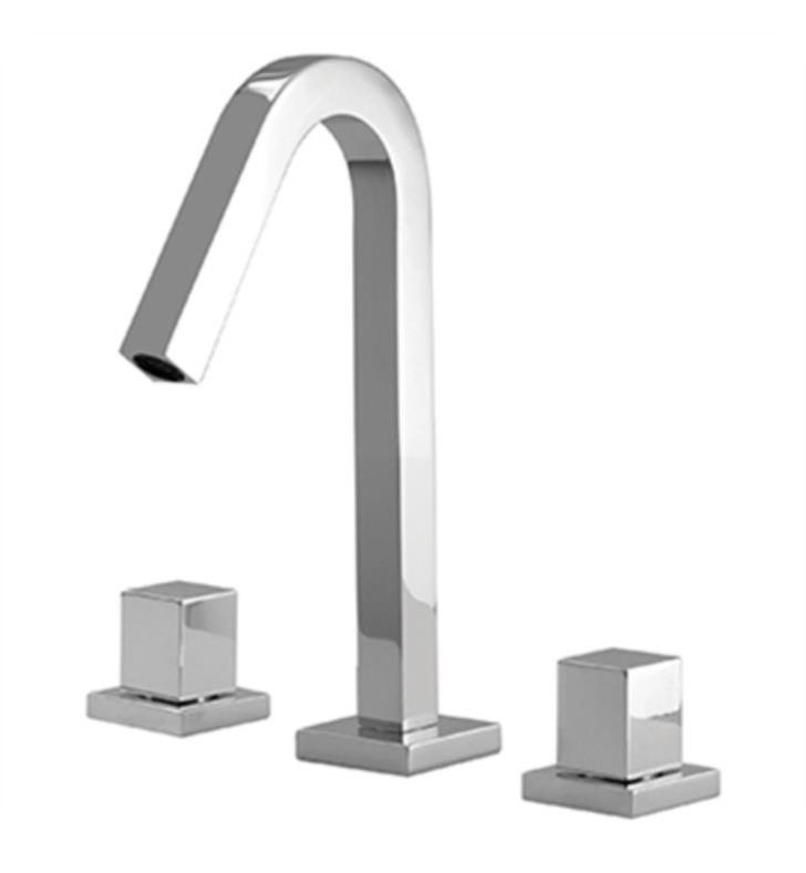 AQUABRASS ABFBX7910 XSQUARE 8 INCH TWO HOLES SHORT WIDESPREAD BATHROOM SINK FAUCET WITH POP-UP DRAIN
