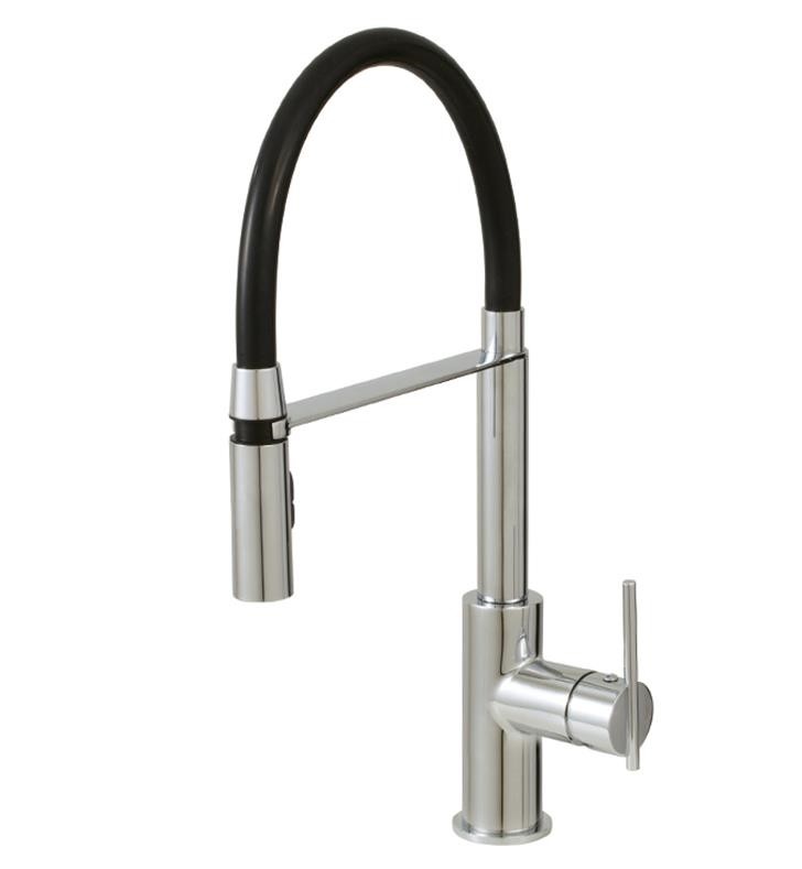 AQUABRASS ABFK3745N ZEST 18 7/8 INCH DECK MOUNT PULL-OUT DUAL STREAM MODE KITCHEN FAUCET