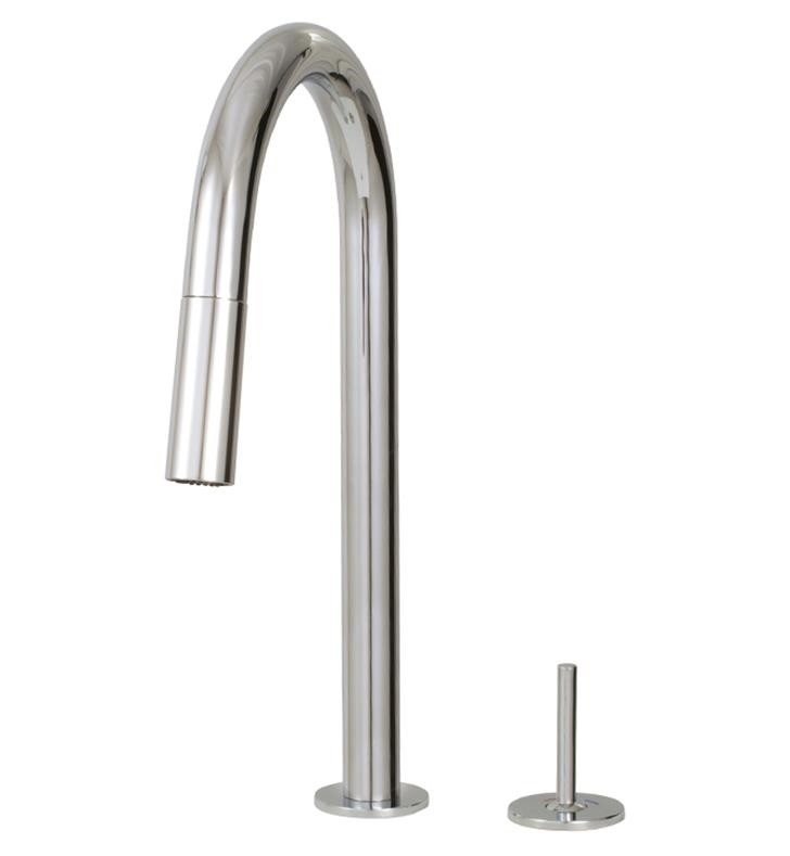 AQUABRASS ABFK6045J QUINOA 16 3/8 INCH DECK MOUNT PULL-DOWN DUAL STREAM MODE KITCHEN FAUCET WITH SIDE JOYSTICK
