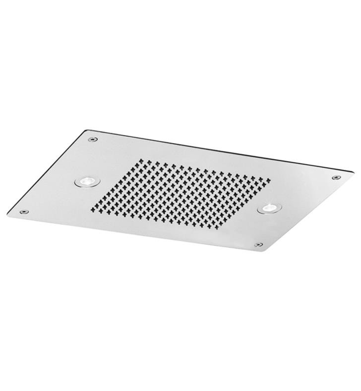 AQUABRASS ABSC00916PSS CURA AQUADEMY 16 1/2 INCH CEILING MOUNT SINGLE-FUNCTION RECTANGULAR RAIN SHOWERHEAD - POLISHED STAINLESS STEEL