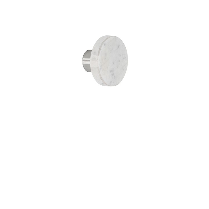 AQUABRASS BLACKMACC08BC MARMO 2 5/8 INCH WALL MOUNT SINGLE ROBE HOOK WITH WHITE CARRARA MARBLE