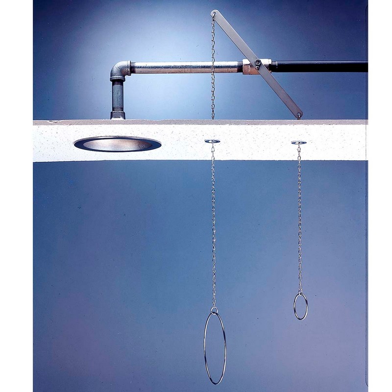 SPEAKMAN SE-236 LIFESAVER 28 3/8 INCH CEILING MOUNTED DELUGE SHOWER WITH CHAIN AND RING - CHROME