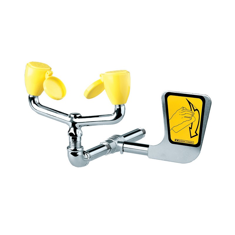 SPEAKMAN SE-575 12 1/8 INCH LABORATORY EYE AND FACE WASH - CHROME & YELLOW