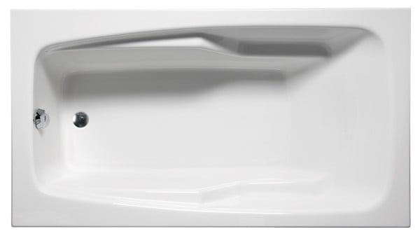 AMERICH VE6636TA5 VENETIA 66 INCH RECTANGULAR AIRBATH V BATHTUB WITH REVERSIBLE DRAIN OR END DRAIN AND INTEGRAL ARM RESTS