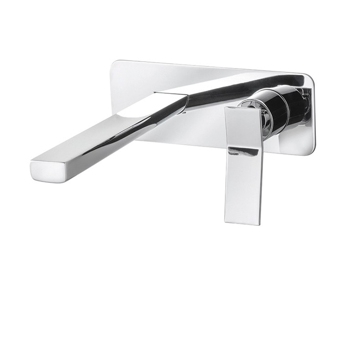 AQUABRASS ABFC19N29 CHICANE 3 INCH TWO HOLES WALL MOUNT BATHROOM FAUCET