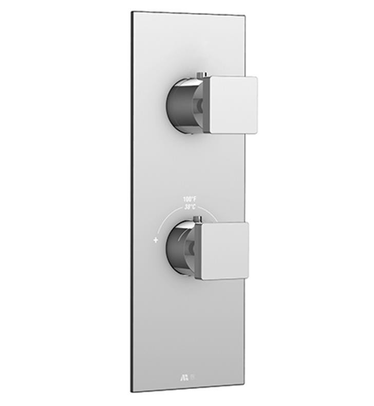 AQUABRASS ABSTS8295 4 1/4 INCH SQUARE TRIM SET FOR ABSV12123 1/2 INCH THERMOSTATIC VALVE 2-WAY SHARED FUNCTIONS