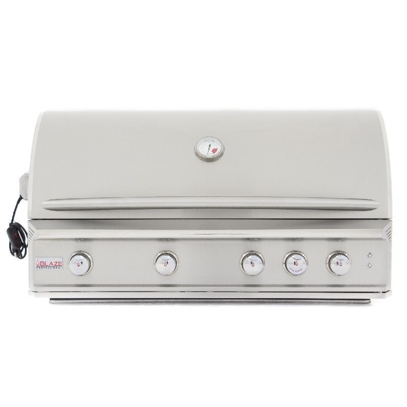 BLAZE BLZ-4PRO-LP/NG 44 1/4 INCH 4-BURNER NATURAL OR LIQUID PROPANE BUILT-IN GAS PROFESSIONAL GRILL WITH REAR INFRARED BURNER