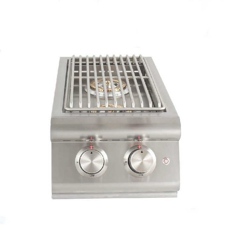 BLAZE BLZ-SB2LTE-LP/NG 12 5/8 INCH NATURAL OR LIQUID PROPANE GAS BUILT-IN LTE DOUBLE SIDE BURNER WITH LIGHTS