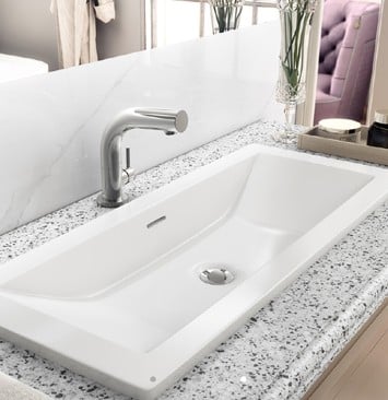 VICTORIA & ALBERT DU-ROS-91-IO ROSSENDALE 36 1/8 INCH UNDER MOUNT OR DROP-IN BATHROOM SINK - WHITE