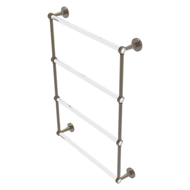 ALLIED BRASS CV-28G-24 CLEARVIEW 26 5/8 INCH LADDER TOWEL BAR WITH GROOVED ACCENTS