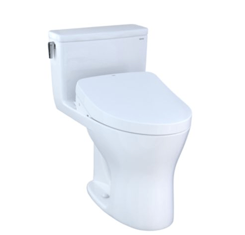 TOTO MW8563056CEMG#01 ULTRAMAX WASHLET+ ONE-PIECE ELONGATED DUAL-FLUSH 1.28 AND 0.8 GPF DYNAMAX TORNADO FLUSH TOILET WITH S550E BIDET SEAT IN COTTON WHITE