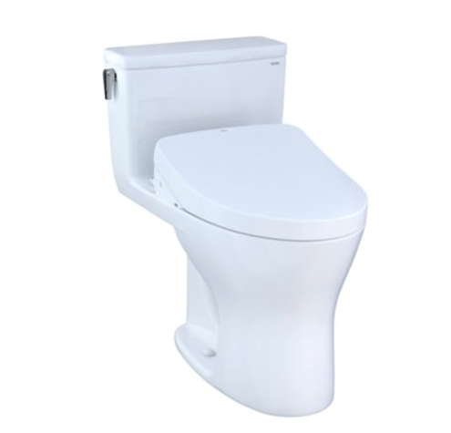 TOTO MW8563056CUMG#01 ULTRAMAX 1G WASHLET+ ONE-PIECE ELONGATED DUAL-FLUSH 1.0 AND 0.8 GPF DYNAMAX TORNADO FLUSH TOILET WITH S550E BIDET SEAT IN COTTON WHITE