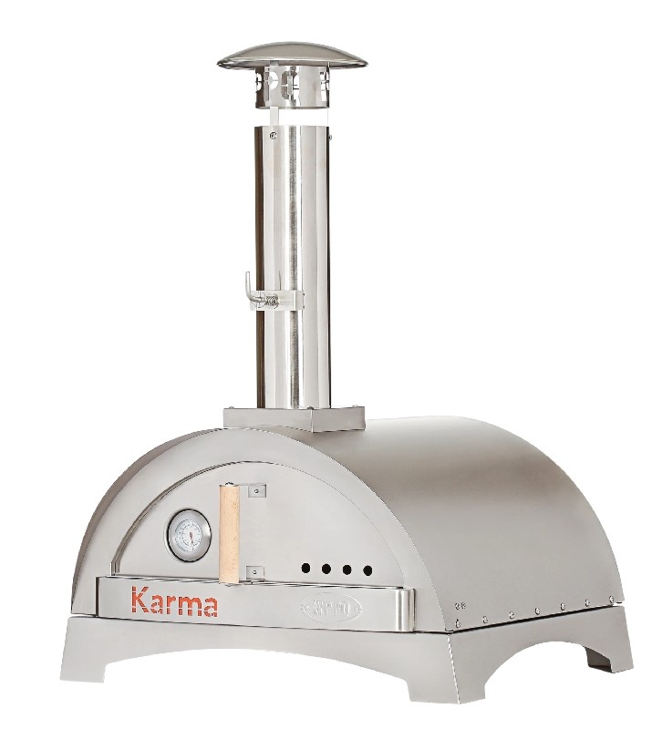 WPPO WKK-01S-304 KARMA 26 5/8 INCH WOOD FIRED PIZZA OVEN WITH STAINLESS STEEL BASE