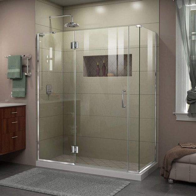 DREAMLINE E32706530L UNIDOOR-X 57 1/2 W X 30 3/8 D X 72 H FRAMELESS HINGED SHOWER ENCLOSURE