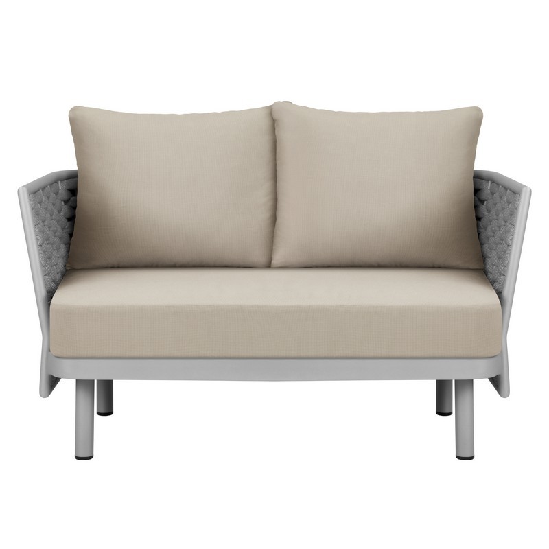 SOURCE FURNITURE SF-1028-102 LUXE 57 INCH ALUMINUM FRAME LOVESEAT - SILVER