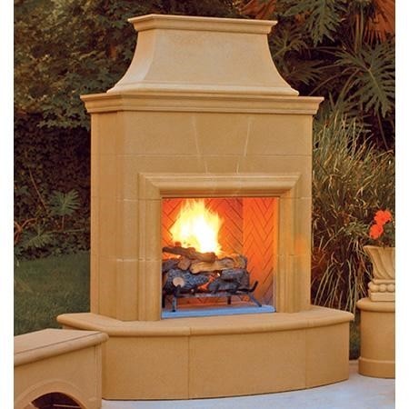 AMERICAN FYRE DESIGNS 025-C 84 INCH VENTED FREE-STANDING OUTDOOR PETITE CORDOVA FIREPLACE